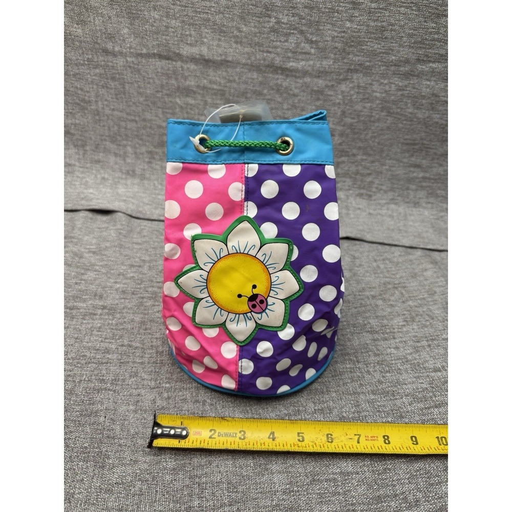 Vintage Dead Stock Plastic Purse With Tags Polka Dot 1990s Backpack Flower